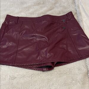 American Eagle Burgundy Leather Skirt